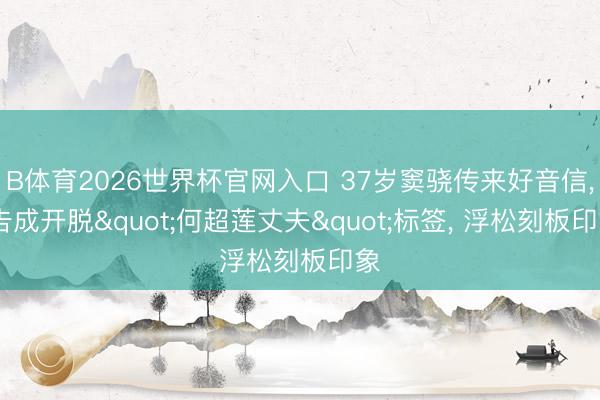 B体育2026世界杯官网入口 37岁窦骁传来好音信， 告成开脱"何超莲丈夫"标签， 浮松刻板印象