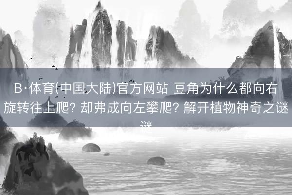 B·体育(中国大陆)官方网站 豆角为什么都向右旋转往上爬? 却弗成向左攀爬? 解开植物神奇之谜