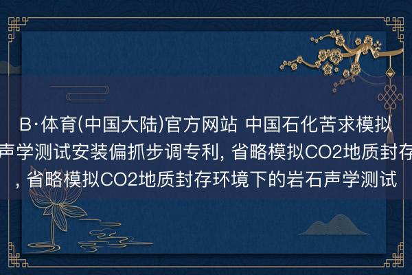 B·体育(中国大陆)官方网站 中国石化苦求模拟CO2地质封存环境岩石声学测试安装偏抓步调专利， 省略模拟CO2地质封存环境下的岩石声学测试