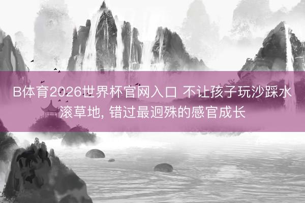 B体育2026世界杯官网入口 不让孩子玩沙踩水滚草地， 错过最迥殊的感官成长