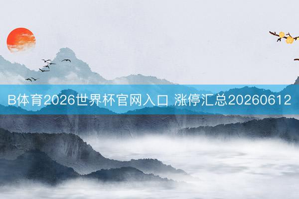B体育2026世界杯官网入口 涨停汇总20260612