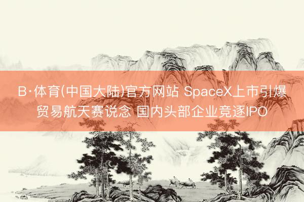 B·体育(中国大陆)官方网站 SpaceX上市引爆贸易航天赛说念 国内头部企业竞逐IPO