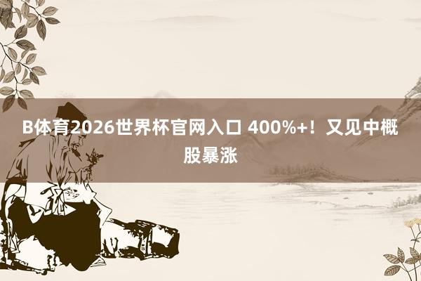 B体育2026世界杯官网入口 400%+！又见中概股暴涨